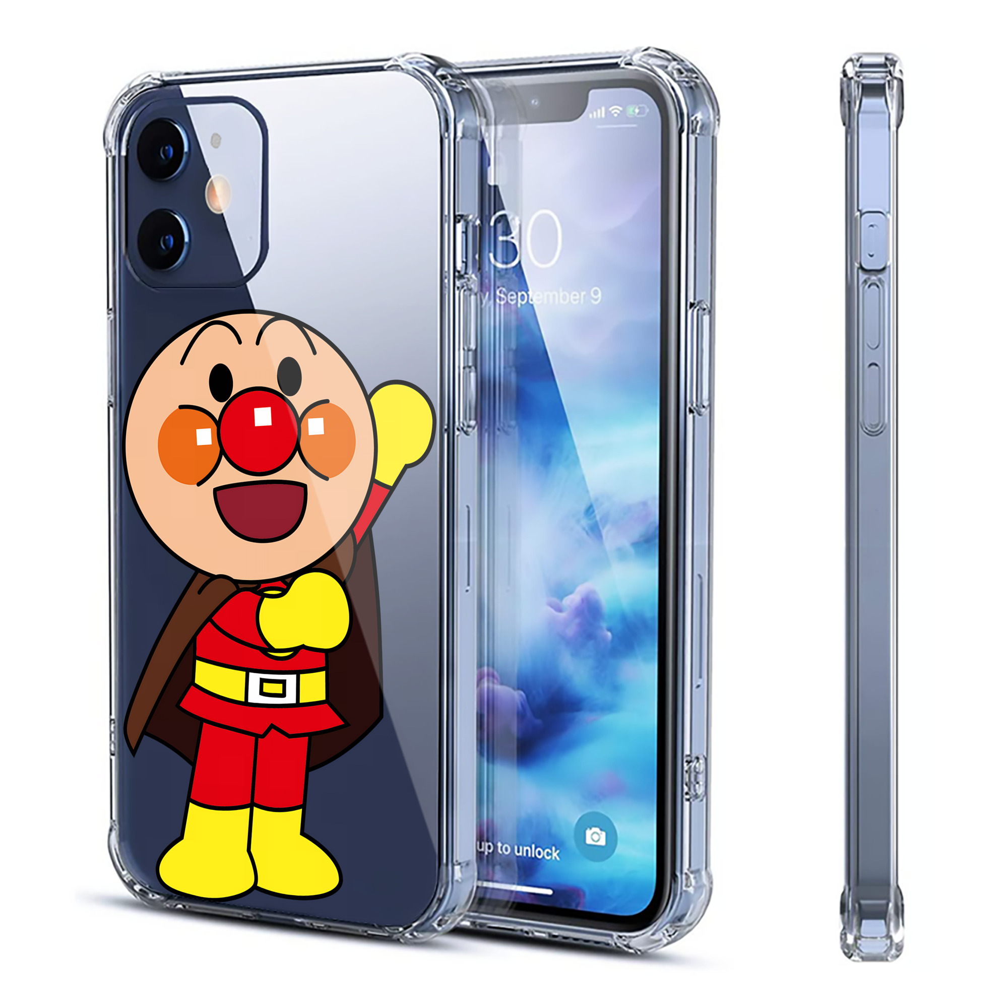 （画像用） アンパンマン Anpanman 【iPhone 12シリーズ対応】透明スマホケース（クリアソフトケース）